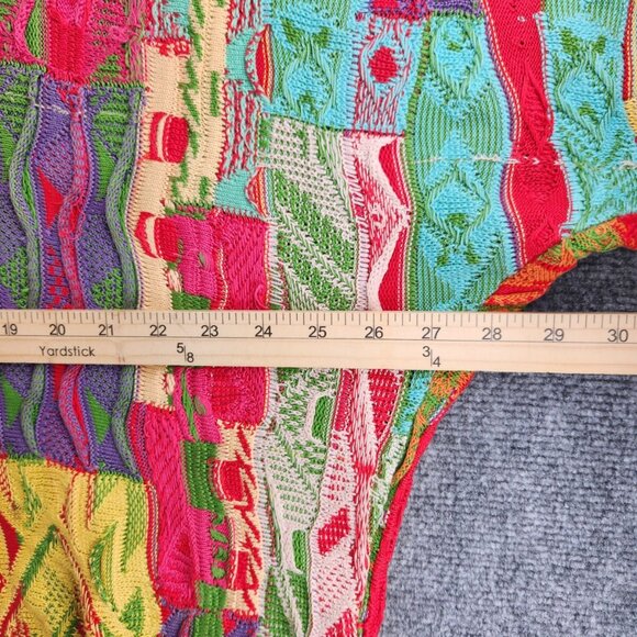 COOGI Australia Short Sleeve Sweater Knit Intricate Colorful Large Patchwork Art - Picture 15 of 16